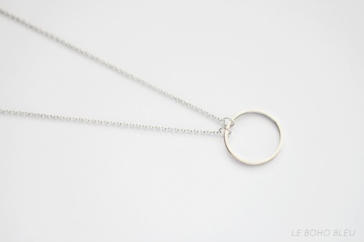 Rhodium Plated Circle Necklace Le Boho Bleu