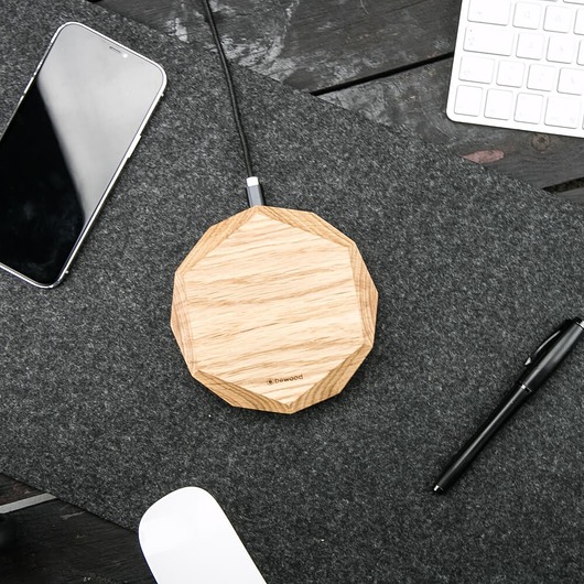 meble - inne ŁADOWARKA INDUKCYJNA GEOMETRYCZNA QI 15W DĄB
