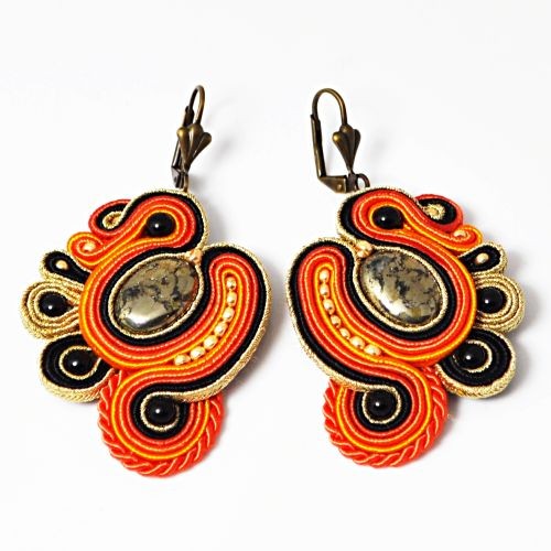 kolczyki soutache Sutaszowe kolczyki VOLCAN