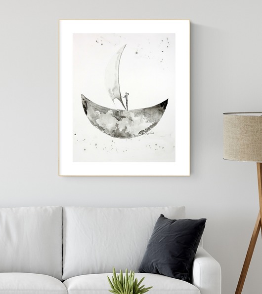 grafika 40 x 50 cm  wykonana ręcznie, abstrakcja Krystyna Siwek Art