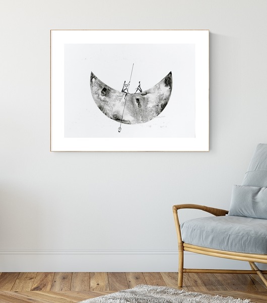 grafika 70X50 cm wykonana ręcznie ZP7 MiniMalArt