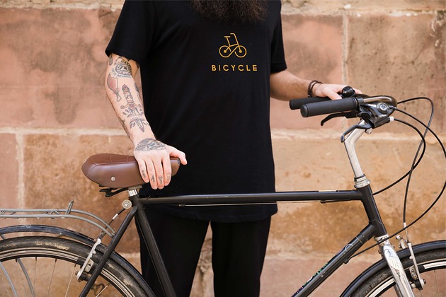 Koszulka organiczna z nadrukiem Gold bicycle ART ORGANIC