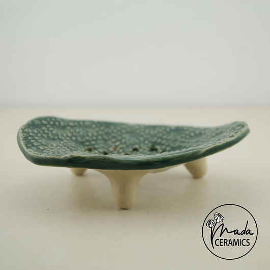 mydelniczki Mydelniczka ceramiczna Koronka (butelkowa zieleń)