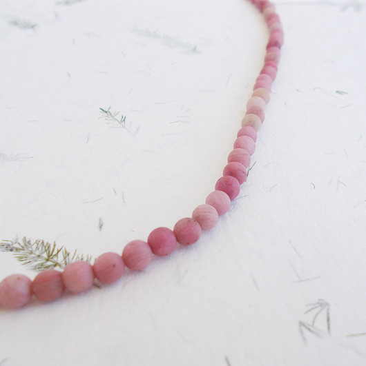 kolie Rodonit matowy 4 mm Naszyjnik