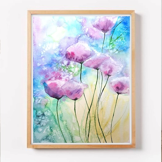 obrazy Oryginalna akwarela. Kwiaty 30x40cm