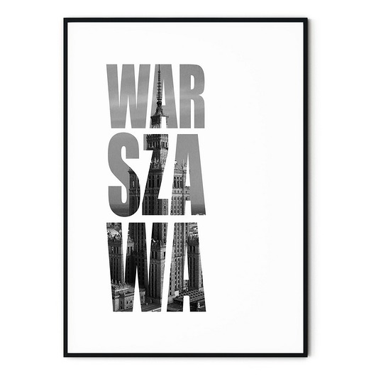 Plakat typografczny WARSZAWA  myscandi