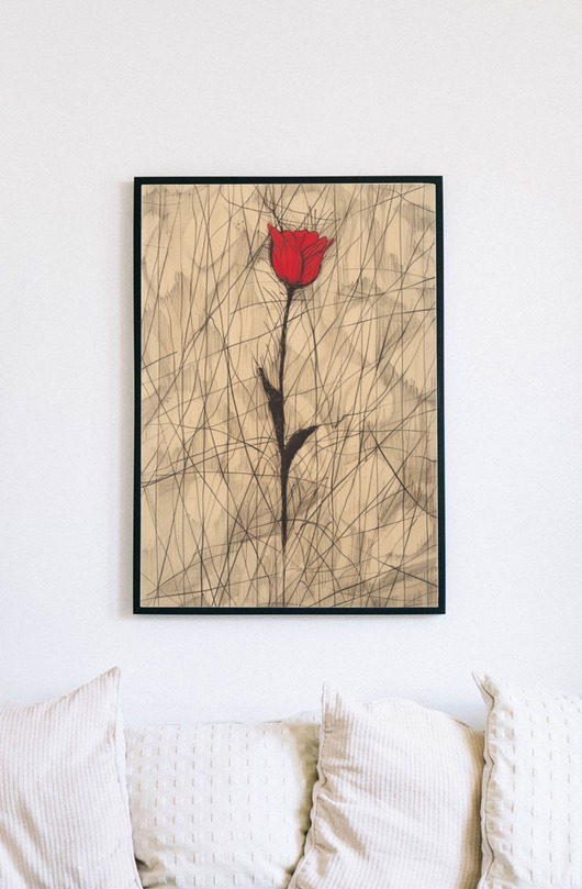 plakaty Plakat - Samotna róża