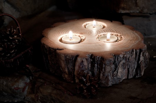 Ekologiczny świecznik sosnowy na tealight&#039;y i love nature