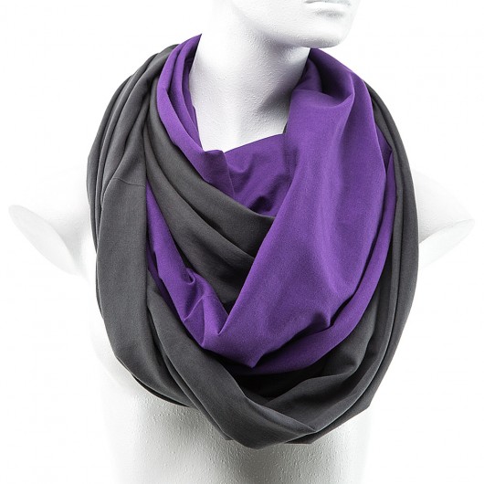 Tuba Komin Szal 2w1 GRAFIT FIOLET CADOaccessories