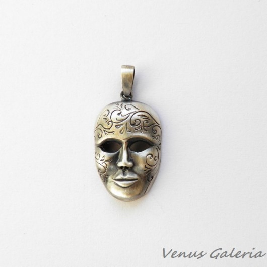 Wisiorek srebrny - Maska Wenecka I oksydowana VENUS GALERIA