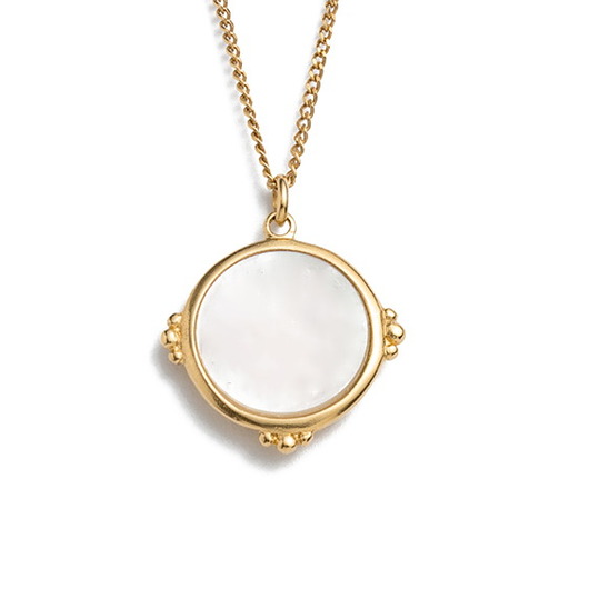 złote naszyjniki Naszyjnik z masą perłową- srebro 925 pozłacane