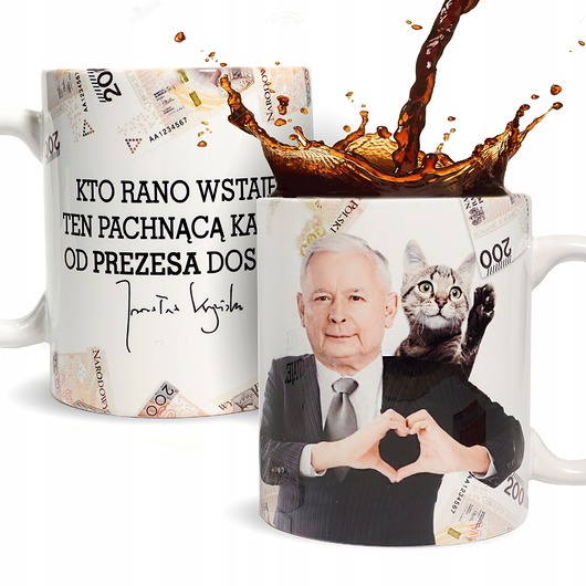 kubki i filiżanki kubek PREZESA Jarek Kaczyński prezent śmieszny PIS
