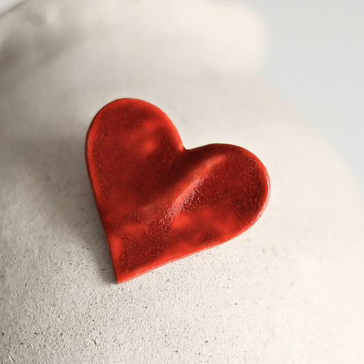 broszki Serce  broszka ceramika