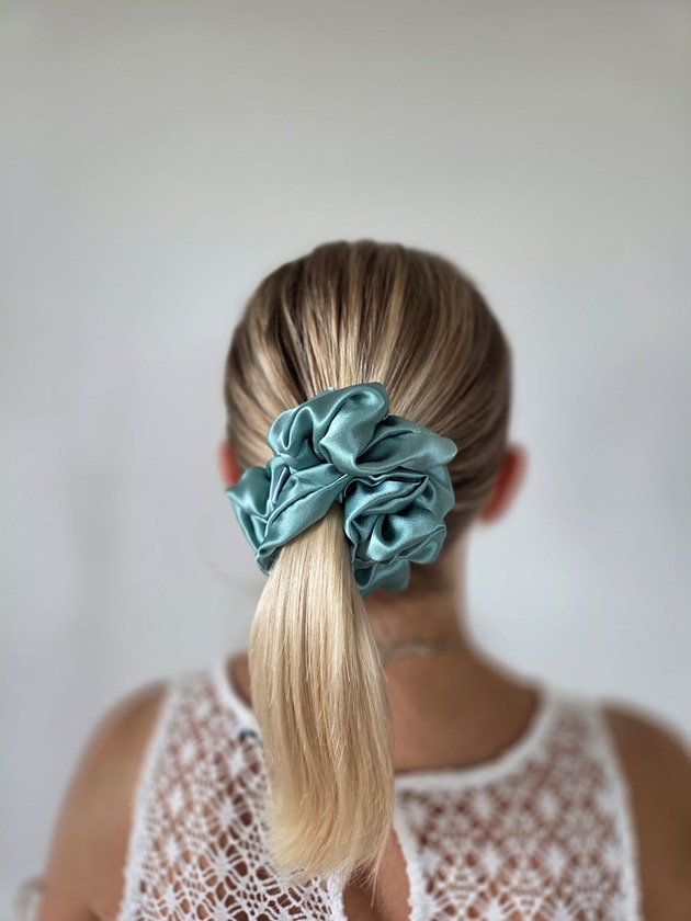 gumki do włosów Gumka jedwabna, scrunchie, frotka sea breeze MAXI