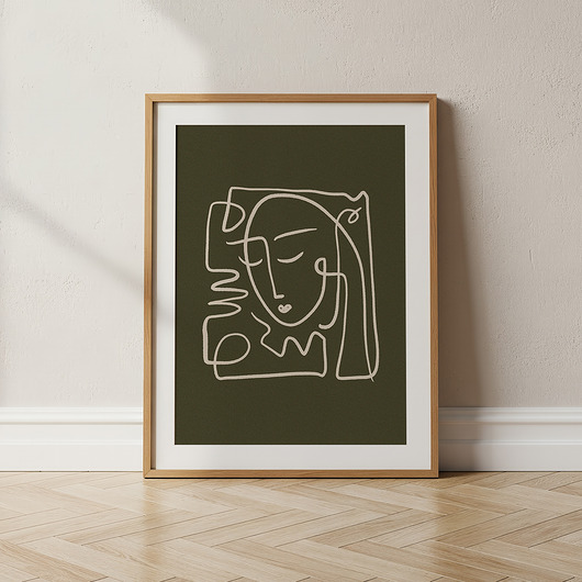 grafiki i ilustracje "One Line Portrait" plakat abstrakcyjny
