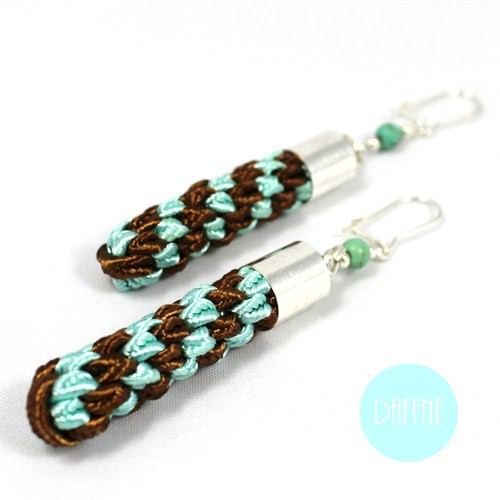 Plaited Earrings with Mint by Daffne LOVINA PRINTS