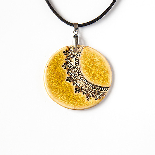 naszyjniki - inne Naszyjnik ceramiczny mandala duży
