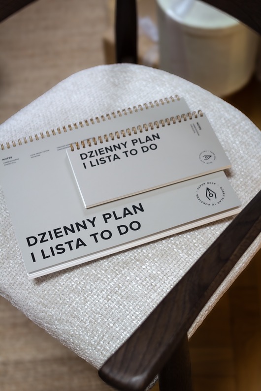 kalendarze i plannery Zestaw planerów dziennych, niedatowanych, ADHD-friendly, szary