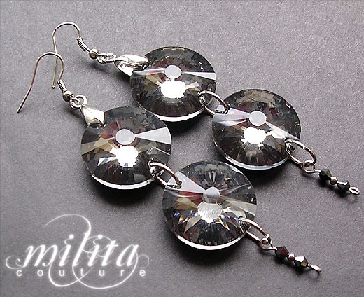 Duble Crystal Black Diamond - Kolczyki milita nikonorov