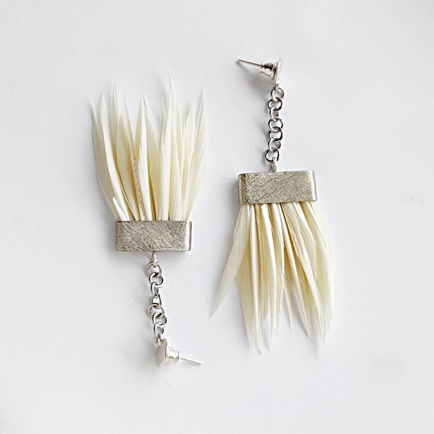 kolczyki z piórami PIÓRKO kolczyki