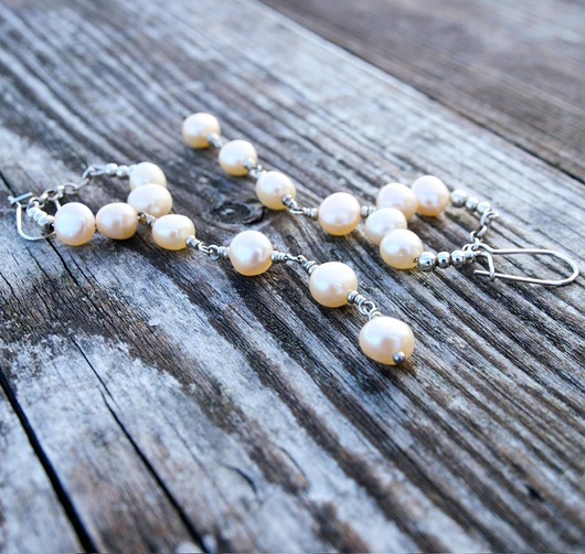 kolczyki srebrne Kolczyki srebrne Dłuuuugie i perłowe