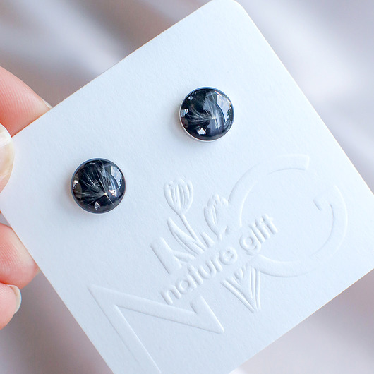 kolczyki z żywicy Kolczyki sztyfty z rzęsek dmuchawca