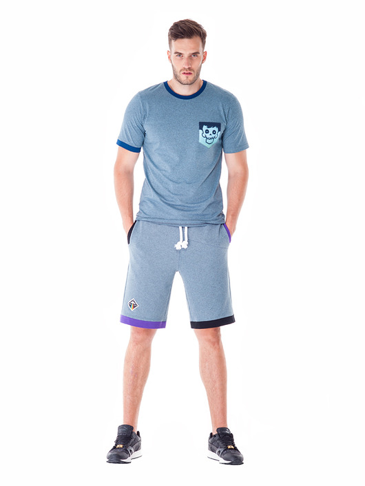 Crystal Skull Pocket T-shirt (Blue Melange) OKUAKU