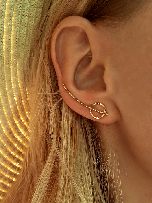 nausznice Komplet kolczyk- nausznica Koło Gold pozłacane srebro