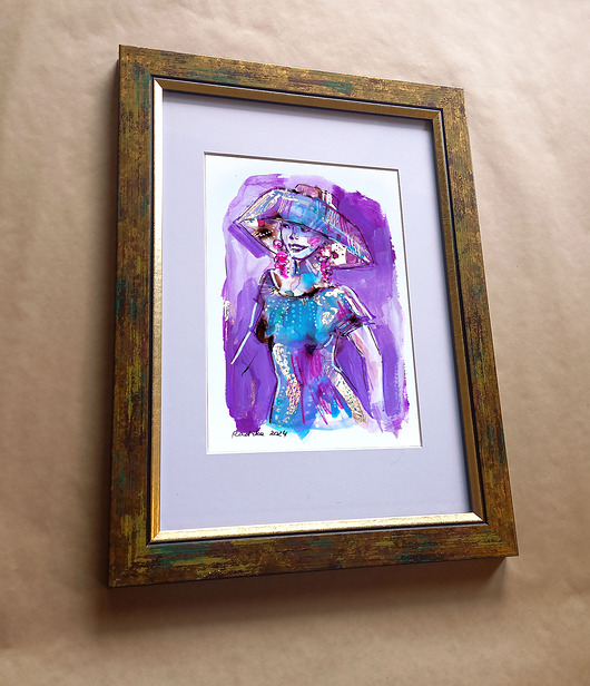 obrazy Lilka 38 - akwarela 16x24 cm unikat