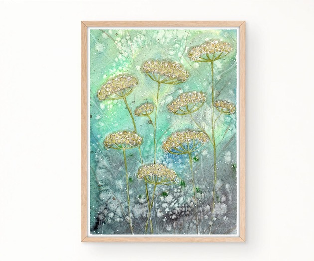 obrazy Oryginalna akwarela.  Łąka  A4