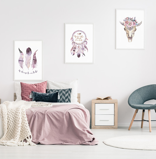 Plakat Tryptyk Łapacze snów w stylu boho Wallie Studio Dekoracji