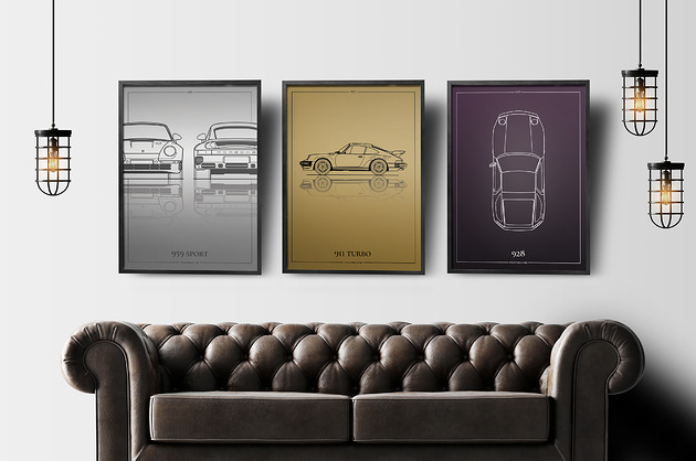 plakaty Zestaw 3 Plakatów - Porsche Classics