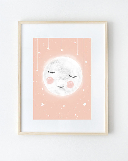 księżyc|ilustracja dla dzieci A3 Milo Mi