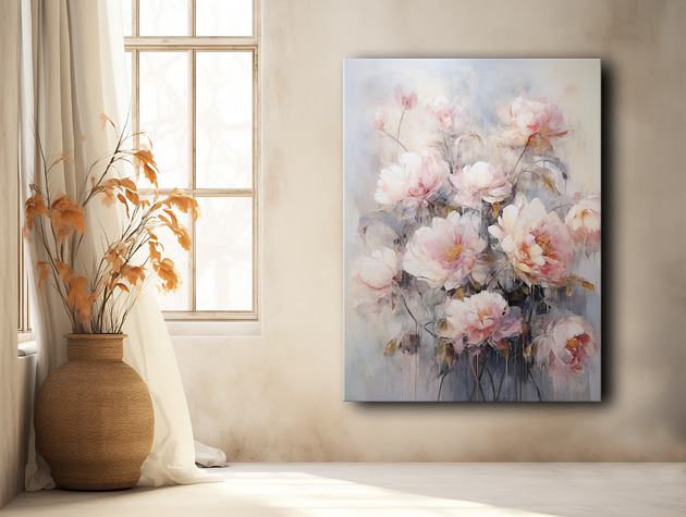 plakaty Peonie i róże - Plakat - Olej, Boho, Abstrakcja