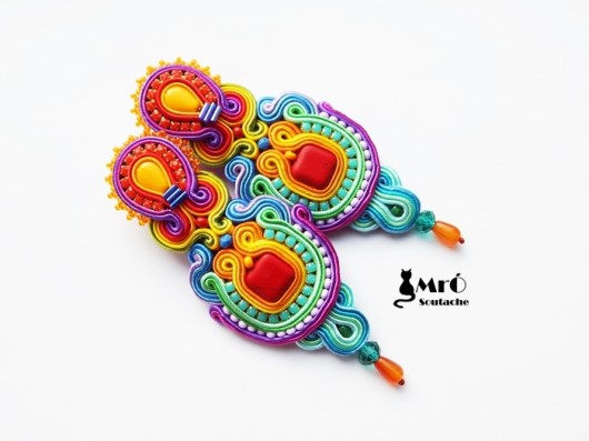 Rainbow Soutache- kolczyki sutasz Mró Soutache
