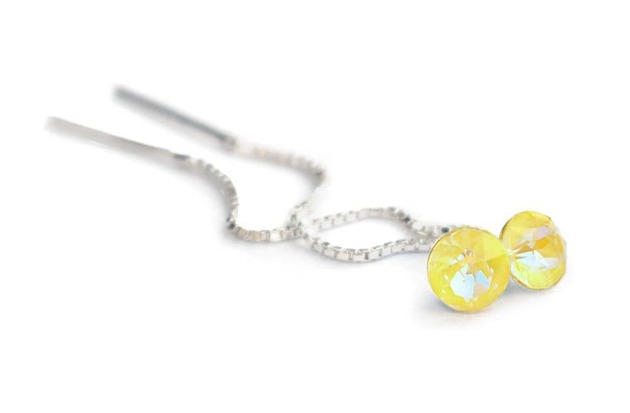 Kolczyki Swarovski-łańcuszki Chmurkowa brzoskwinia Marisella