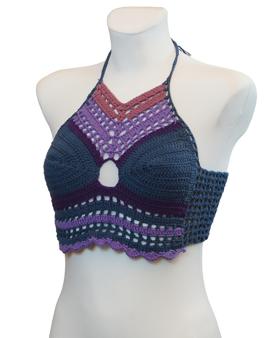 topy damskie Top / bralet na szydełku na lato ze 100 procent bawelny rozmiar M
