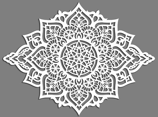 dekoracje - na ścianę AŻUROWA DEKORACJA ŚCIENNA 3D, MANDALA, YOGA, PIĘKNY, DEKORACYJNY PANEL