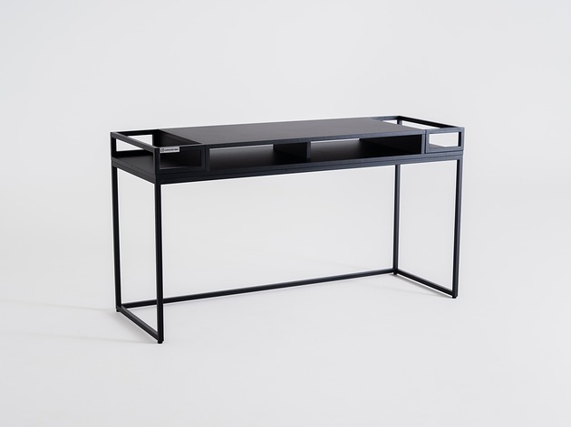 biurka Designerskie biurko toaletka GLAMM 140 cm - czarne