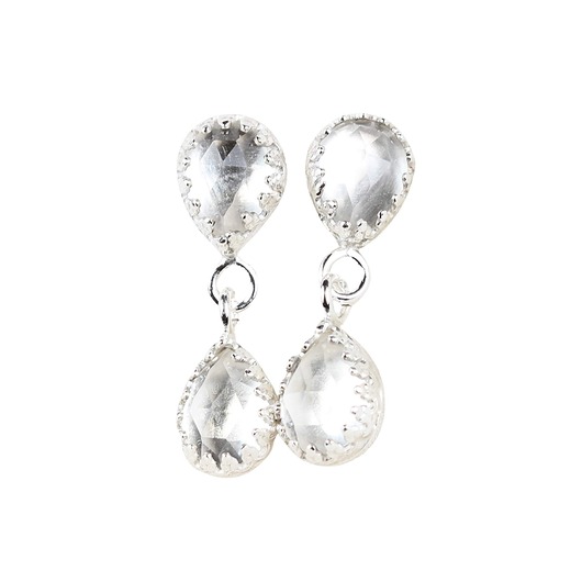 Biżuteria ślubna Srebrne kolczyki Jolie z kryształem górskim