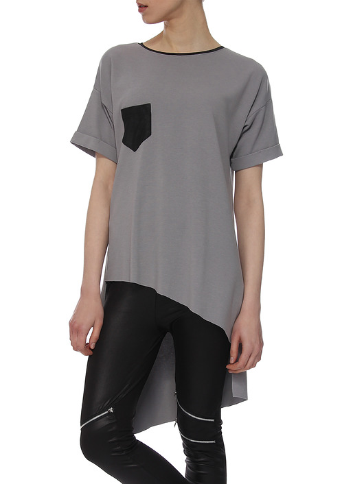 T-shirt szary YY500089_RAL7042-9005 YULIYA BABICH