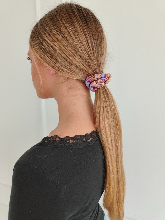 gumki do włosów Gumka jedwabna, scrunchie, pink lemoniade MINI