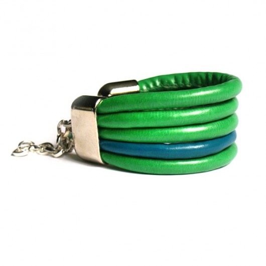 szeroka bransoletka GREEN & TEAL kaktusia