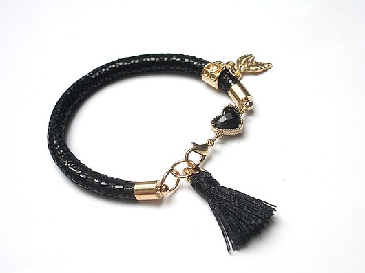 Strap /black  heart/ - /31.10.17/ KiKa pracownia