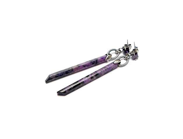 kolczyki srebrne Kolczyki srebrne Stick vol. 9/purple /