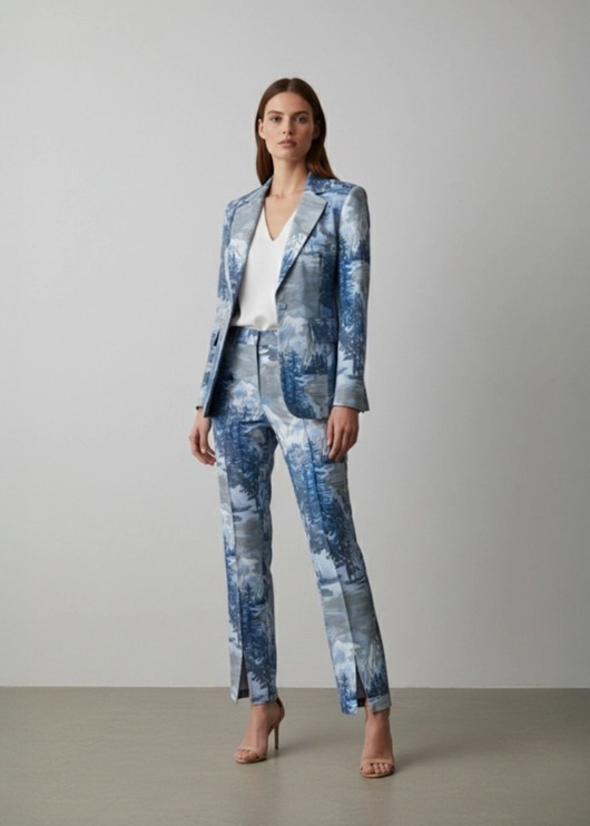 komplety damskie Niebieski garnitur damski