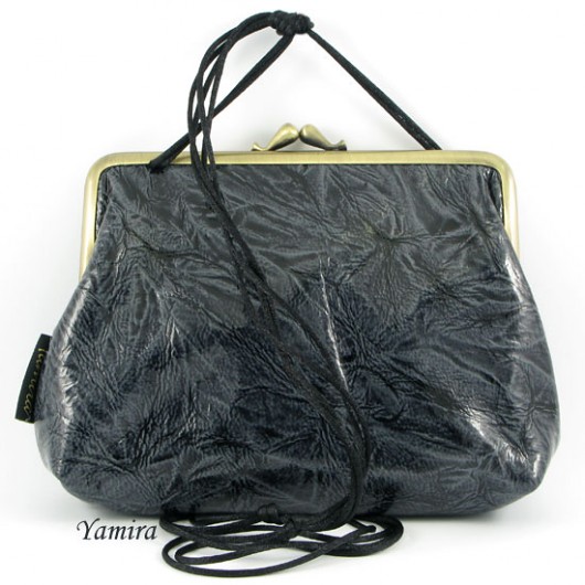 Torebka :: grey & black leather :: yamira