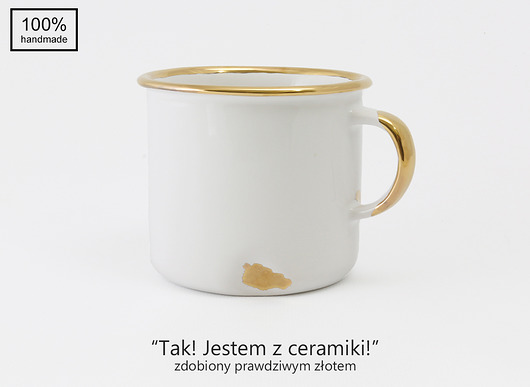 "Jestem z Ceramiki” - zdobiony złotem Agaf Design
