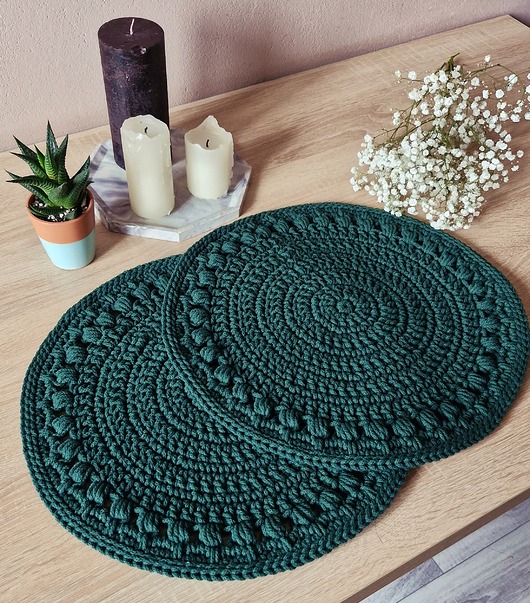 podkładki do kuchni Podkładki na stół ze sznurka - leśne