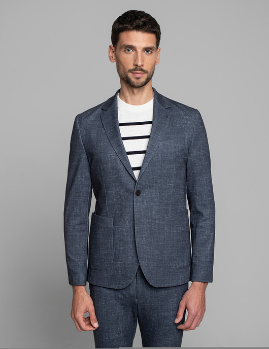 marynarki męskie Marynarka do zestawu lumarzo granatowy slim fit